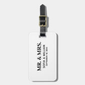 Custom Modern Mr. and Mrs. Wedding Gepäckanhänger (Vorderseite vertikal)
