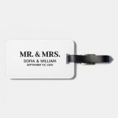 Custom Modern Mr. and Mrs. Wedding Gepäckanhänger (Rückseite horizontal)