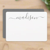 Custom Modern Name Grautypografie Script Mitteilungskarte