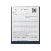 Custom Modern Navy Wedding Planner Invoice Billing Notizblock (Rotiert)