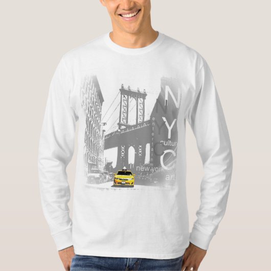 Custom Modern New York City Nyc Yellow Taxi T-Shirt (Vorderseite)