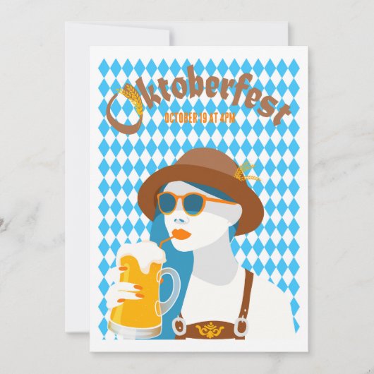 Custom Modern Oktoberfest GRILLEN Einladung (Vorderseite)