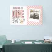 Custom Modern One Albern Goothe First Birthday Par Banner (Messeveranstaltung)