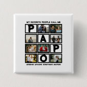 Custom Modern Opa Papa 8 FotoCollage Button (Vorderseite)