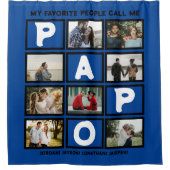 Custom Modern Opa Papa 8 FotoCollage Duschvorhang (Vorderseite)