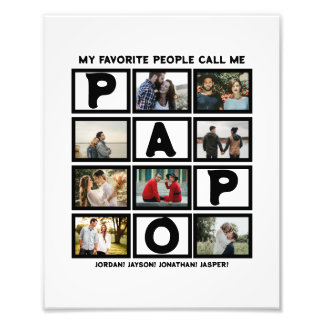 Custom Modern Opa Papa 8 FotoCollage Fotodruck