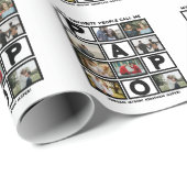 Custom Modern Opa Papa 8 FotoCollage Geschenkpapier (Rolleneckpunkt)