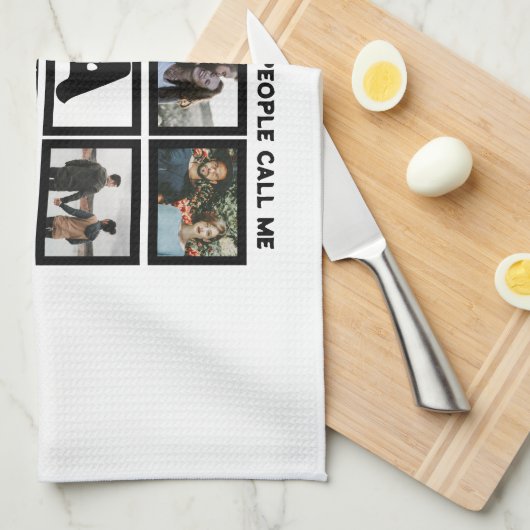 Custom Modern Opa Papa 8 FotoCollage Geschirrtuch (Viertel Falte)