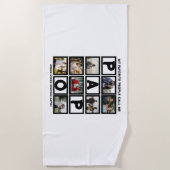 Custom Modern Opa Papa 8 FotoCollage Strandtuch (Vorderseite)