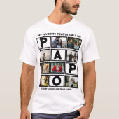Custom Modern Opa Papa 8 FotoCollage T-Shirt (Vorderseite)