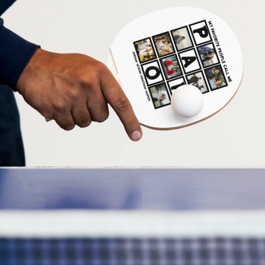 Custom Modern Opa Papa 8 FotoCollage Tischtennis Schläger (InSitu)