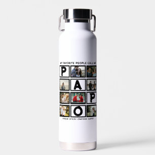 Custom Modern Opa Papa 8 FotoCollage Trinkflasche