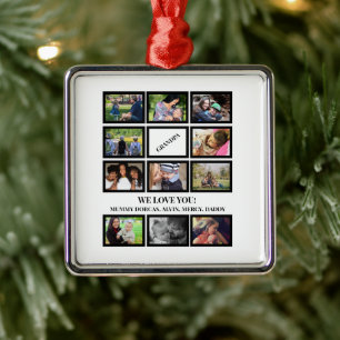 Custom Modern Opa Vathers Day 11 Foto Collage Ornament Aus Metall