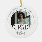 Custom Modern Photo Keepsake Graduation Keramik Ornament (Vorne)
