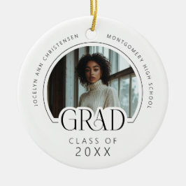 Custom Modern Photo Keepsake Graduation Keramik Ornament