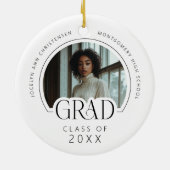 Custom Modern Photo Keepsake Graduation Keramik Ornament (Hinten)