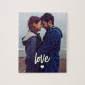 Custom Modern Photo Love Script Couple Puzzle (Vertikal)