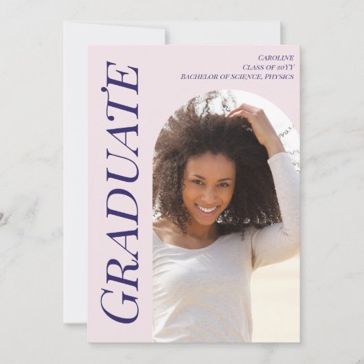 Custom Modern Pink Abschluss 2025 Arch Foto Ankündigung (Vorderseite)