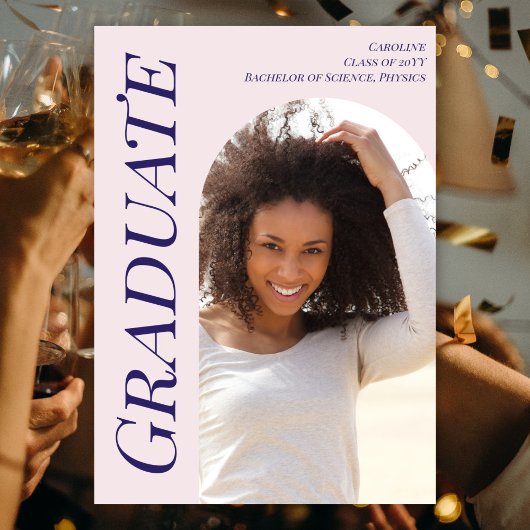 Custom Modern Pink Abschluss 2025 Arch Foto Ankündigung