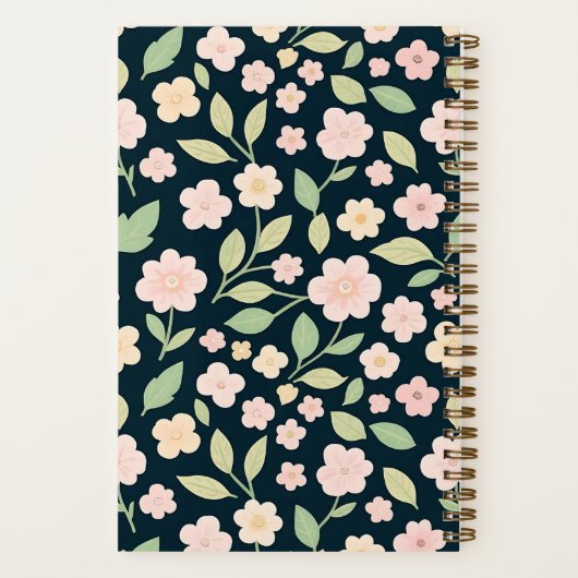 Custom Modern Pink Wildflowers Notizblock (Rückseite)