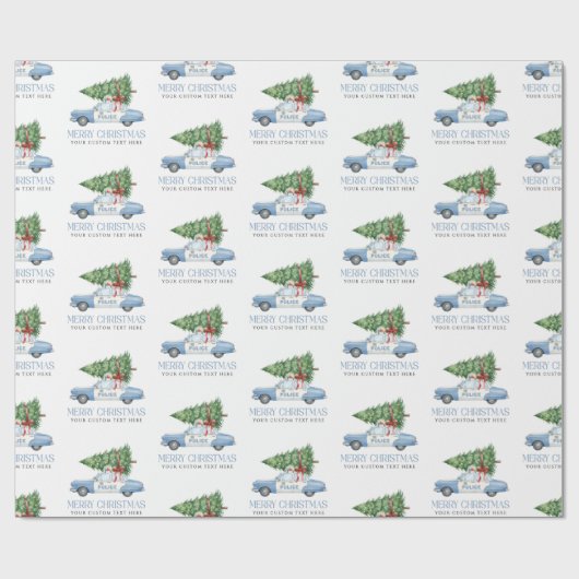 Custom Modern Police Officer Christmas Tree Car Geschenkpapier (Flach)