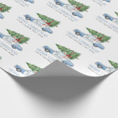 Custom Modern Police Officer Christmas Tree Car Geschenkpapier (Ecke)