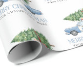 Custom Modern Police Officer Christmas Tree Car Geschenkpapier (Rolleneckpunkt)