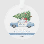 Custom Modern Police Officer First Christmas Ornament (Vorderseite)