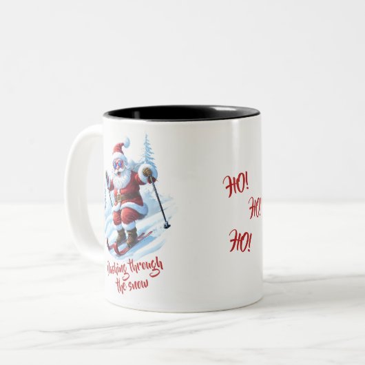 Custom Modern Quirky Funny Weihnachten Zweifarbige Tasse (Vorderseite Links)