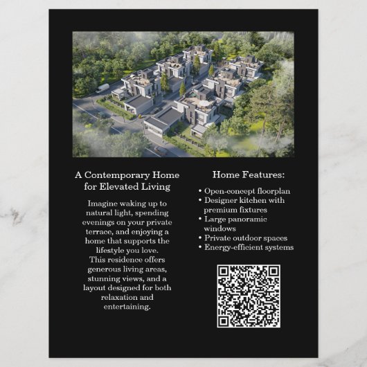 Custom Modern Real Estate Flyer with QR Code (Hinten)