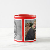 Custom Modern Red 2 Foto Collage Tasse (Zentrum)