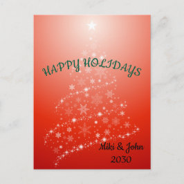 Custom Modern Red Christmas Holiday Postcard Feiertagspostkarte