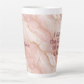 Custom Modern Rose Quartz Marble Gold Glitter Milchtasse (Vorderseite)