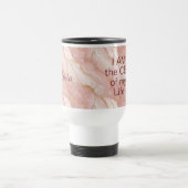 Custom Modern Rose Quartz Marble Gold Glitter Reisebecher (Mittel)