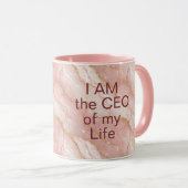 Custom Modern Rose Quartz Marble Gold Glitter Tasse (VorderseiteRechts)