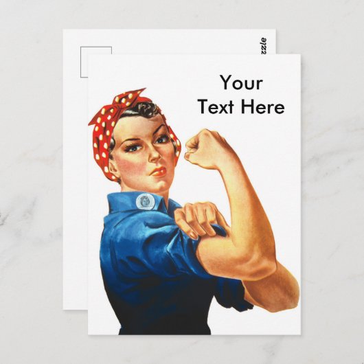 Custom Modern Rosie The Riveter Postkarte (Vorne/Hinten)