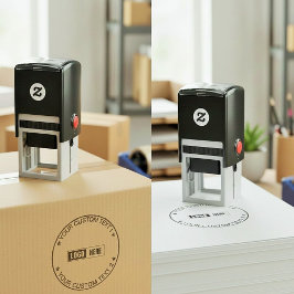 Custom Modern Round Business Logo & Text Seal Permastempel