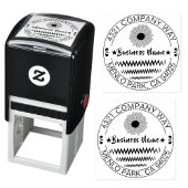 Custom Modern Round Return Address & Biz Name  Permastempel