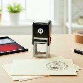 Custom Modern Round Return Address & Biz Name  Permastempel