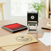 Custom Modern Round Return Address & Biz Name  Permastempel