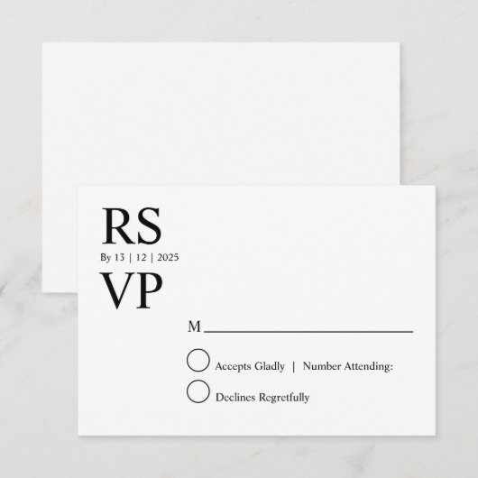 Custom Modern rsvp card Einladung (Vorne/Hinten)