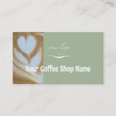 Custom Modern Sage Add Logo and Photo Template Visitenkarte (Vorderseite)