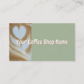 Custom Modern Sage Coffee Shop Photo Template Visitenkarte (Vorderseite)