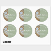 Custom Modern Sage Green Coffee Shop Photo Product Runder Aufkleber (Blatt)