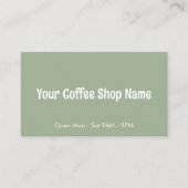 Custom Modern Sage Green Coffee Shop Template Visitenkarte (Vorderseite)