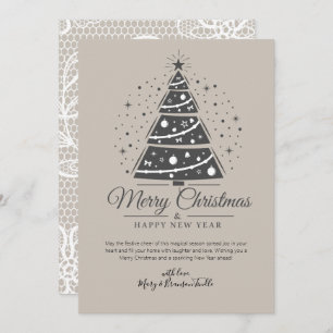 Custom Modern Script Lace Muster Tree Weihnachten