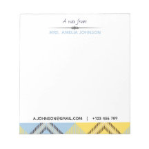 Custom Modern Script Name Email Tel Kariert Tartan