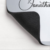 Custom Modern Silver Metallic Look Typografy Name Mousepad (Ecke)