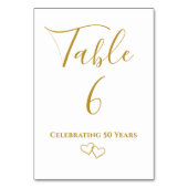 Custom Modern Simple Golden 50-jähriges Party Tischnummer (Rückseite)