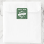 Custom Modern Simple Green Graduate Vielen Dank Quadratischer Aufkleber (Tasche)